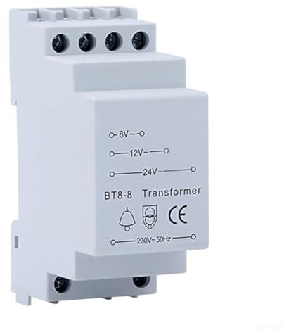 ARMYJY Door Bell Transformer,BT8-8 230V Input 8V/12V/24V Output Transformer Easy Install For Wired Doorbell Chime