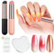 SAVILAND 2 Stück Silikon Tool Nägel Pinsel für Gel Polish, Wiederverwendbare Pinsel für Gelnägel Blooming Gel U V Nagellack, Nail Art Zubehör for Ombre Blush Mirror Effekt Chrome Nail Powder Anfänger