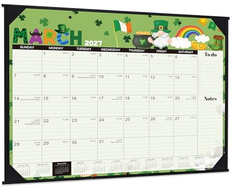2026-2027 Desk Calendar - Large Desk Calendar 2026-2027, Jul.2026 - Dec.2027, 22 x 17, 18 Months Calendar with Corner Protectors + Large Ruled Blocks, To-do & Notes, 12 Different Themes