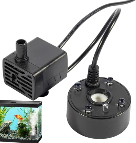 Akvarium dimgenerator, USB-nebulisator, förstoftningsnebulisator för dimmaskin, ultraljudsnebulisator med LED-lampor, handfat, Mister Mist-maskin för fontän