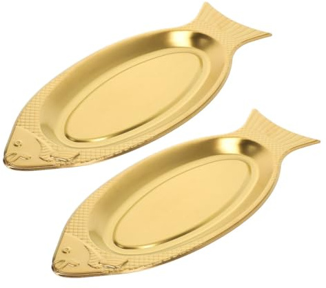 GARVALON 2 pièces Plateau INOX Poisson Résistant Grand Format Vaisselle Service Cuisine