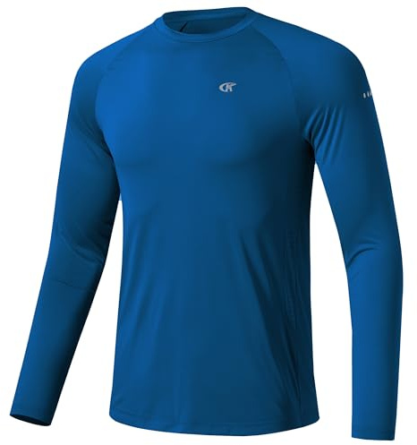 Huayuzh Rashguard UV-skjorta herr långärmad tröja simning t-shirt snabbtorkande andas surfing fiske vandring topp