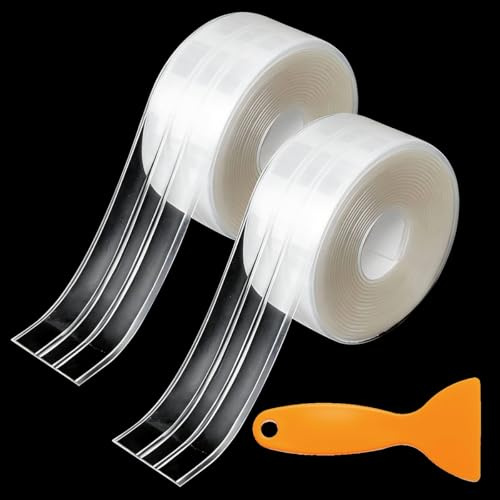 2 Rollos Cinta Selladora Impermeable y Antimoho, PVC Tiras Autoadhesivas