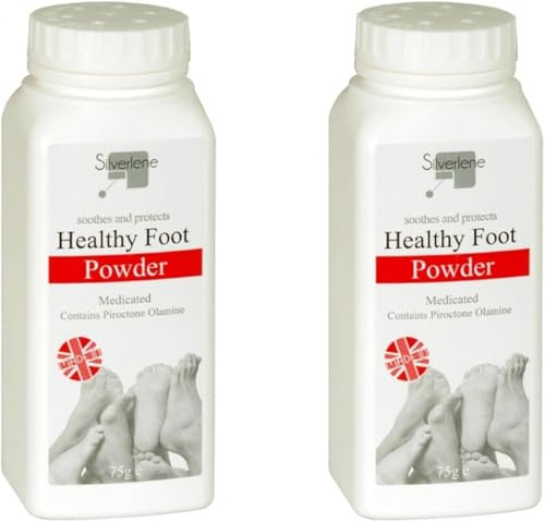RIZZIIZ Anti-Fungal Foot Powder, Medicated Athlete’s Foot Treatment, Controls Sweat & Odour, Talcum Powder for Daily Foot Care, Keeps Feet Dry & Fresh, 75g (2 PCS)