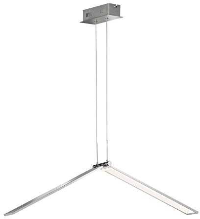 WOFI Pendelleuchte in Nickel matt Länge 100 cm - Leuchtenkörper ein- und ausklappbar mit 26, 6319.01.64.8000