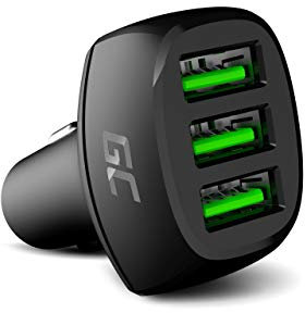 Green Cell KFZ-Ladegerät 2-Port Zigarettenanzünder USB Auto Adapter Handy Ladegerät Car Charger Power Delivery Ultra Charge kompatibel mit iPhone Samsung Xiaomi GPS (54W, 3X USB-A)