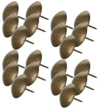 MroMax - Set di 60 chiodi per tappezzeria, diametro testa 30 mm, lunghezza 30 mm, colore: Verde
