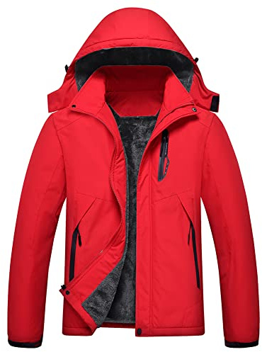 Jingangjin Men's Mountain Waterproof Ski Jacket Winter Windbreaker Warm Hooded Snowboarding Raincoat Jackets