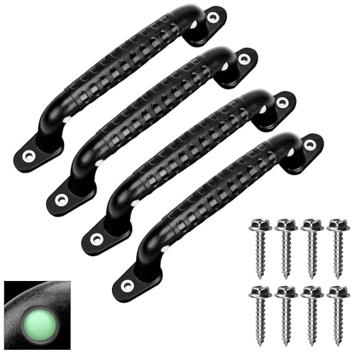 4ER Klettergriffe, Leuchtende Rutschfeste Klettergerüst Haltegriffe Kinder für Spielturm, Spielhaus, Hochbett, Kinderzimmer, Klettergriffe, Baumhäuser, Klettergerüste, Indoor/Outdoor, Schwarz