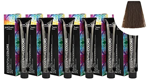 PostQuam - 6er Pack Professionelle Haarfarben mit Hoher Deckkraft - Permanente Haartönung 100% Grauabdeckung Gleichmäßige und Dauerhafte Natürliche Haarfarbe - Mehr als 90 Haarfärbemittel