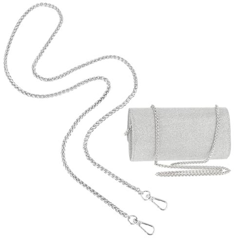 Molain Handtasche Kette, 120cm Tasche Kette Metall Schulterriemen DIY Trageriemen Ersatz Taschenkette Schulterriemen für DIY Tasche Handtaschenketten Umhängetasche Handtasche Ersatzkette(Silber)