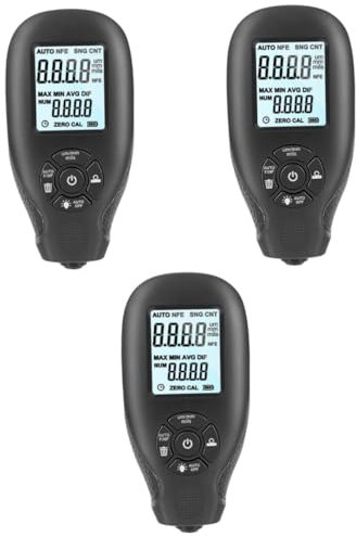 PartyKindom 3pcs Car Thickness Gauge Digital Auto Paint Measurement Vehicle Coating Tester for Car Spray Paint Portable Tools for Accurate Thickness