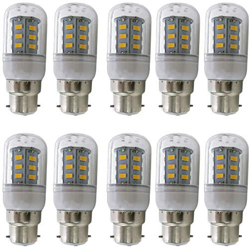 Aoxdi 10 Stück Bajonettsockel B22 LED Leuchtmittel 4W, Warmweiß, 24 SMD 5730 Lange Lebensdauer LED Glühlampen, AC220-240V