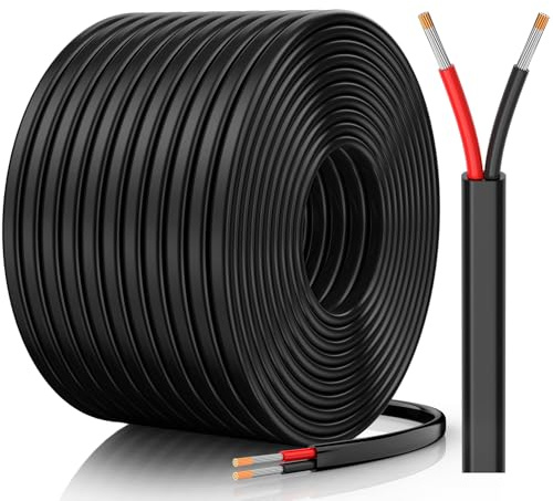 CONEPY 16 Gauge Wire, 16 AWG 2 Conductor Electrical Wire, Flexible/Oxygen-Free Tinned Copper/Stranded PVC 16/2 Cord for Automotive, Marine, LED Strips, Solar, RV, Lighting (100FT)