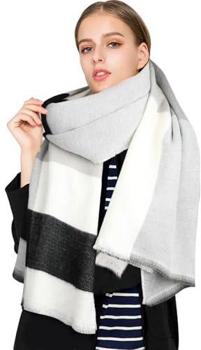 Superora Bufanta Mujer Chales Estolas Fular Grande Enorme Estilo a Cuadros Manta Mantón Invierno