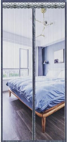 Ovker Fly Screen Door, Balcony Door, Insect Protection, Mosquito Net, Window, Tear-Resistant, Weatherproof Magnetic Fly Screen for Balcony Door, Cellar Door and Patio Door (90 x 200 cm, Grey)