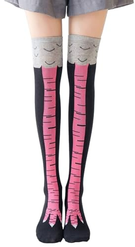 MUNSKT Chaussettes Pattes de Poulet,Chaussette Patte de Poulet,Chicken Legs Socks,Drôles Chicken Leg Socks,Chaussettes Amusantes Femme,Pour Humoristique Fêtes Costumées