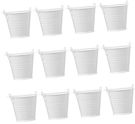 YARNOW Tenedor De Flores De Hierro De 12pcs Cubo De Hierro Mini Maceta Contenedor De Flores De Hierro para El Hogar
