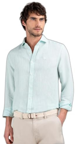 El Ganso Camisa Lino Chambray Verde