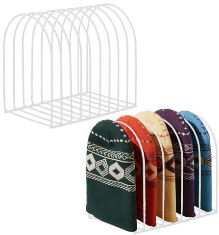 Porta berretto – Soluzione di stoccaggio per cappelli a maglia multi slot, configurazione compatta da appendere alla parete, struttura di supporto a contatto morbido, concetto pratico di disposizione