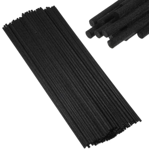 Diffuser Reeds Sticks, 100 Pcs 23cm x 3mm Black Fibre Reed Fragrance Sticks | Replacement Thick Oil Diffuser Sticks for Home Bathroom Bedroom Scented Diffusers
