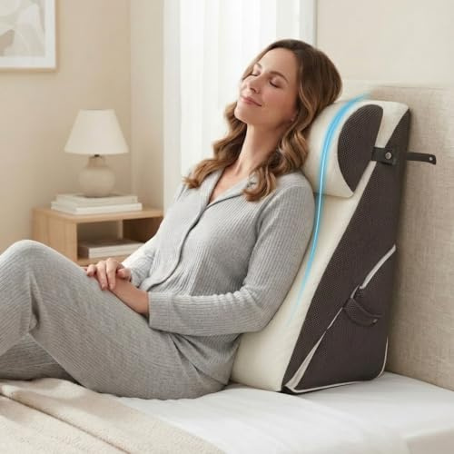 Bed Wedge Pillow, 3-in-1 Ergonomic Foam Bed Back Support for Sitting Up | Adjustable Orthopedic Triangle Cushion Set for Acid Reflux, Post Surgery Recovery, Reading, Snoring & Back Pain Relief