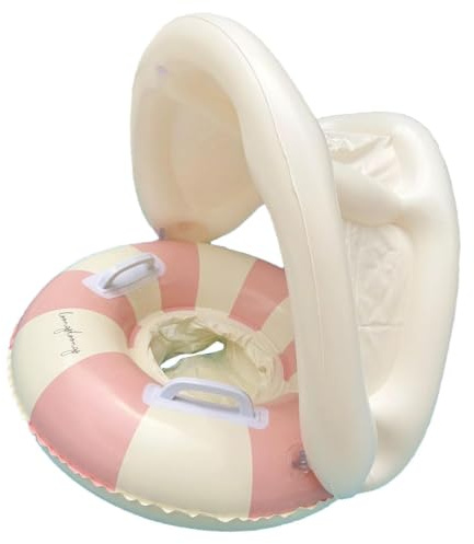 Bouée Bébé avec Pare-Sole Il, Flotteur pour Bébé, Flotteurs Gonflables Rétro pour Bébés pour Piscine, Bouee Bebe avec Parasol Et Support Inférieur De Sécurité,pour E Nfants 0 À 4 Ans
