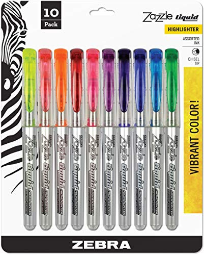Zebra Pen Zazzle Textmarker mit Keilspitze, mehrfarbig, 19,05 x 15,24 x 1,98 cm