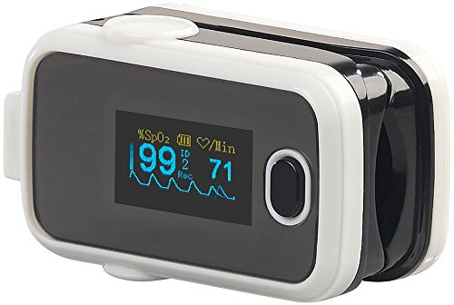 newgen medicals Oximeter: Medizinischer Finger-Pulsoximeter mit OLED-Display und USB-Anschluss (Sauerstoffmessgerät, Pulsoximeter mit Aufzeichnung, Oxi)