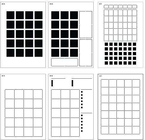 Speedy Spreads Tagebuch-Schablonen (monatliche Layouts Nr. 1) – 6 Schablonen für A5 Bullet Dot Grid Journal Notizbuch, sparen Sie Zeit bei ganzseitigen Layouts, DIY-Planer-Vorlagen für Produktivität