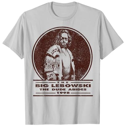 Big Lebowski Distressed Dude Abides Stamp Maglietta