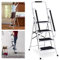 Trittleiter 4 Stufen Klappbar mit handlauf und Rutschfester Stufen, Klapptritt Klappleiter Klapptreppe Stehleiter Haushaltsleiter Leiter Leiter, Ideal für Zuhause/Küche/Garage, belastbar bis 150 kg
