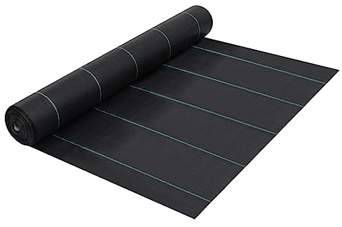 vidaXL Estera de Control de Malezas y Raíces Membrana Jardín Patio Barrera Malla Hierba Abono Cubierta Revestimiento Protección PP Negro 2x10 m