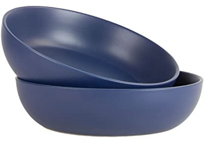 10 Strawberry Street Wazee Matte 9/48oz Serving Bowl, Set of 2, Midnight Blue