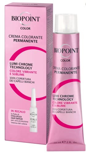 Biopoint Color - Crema Colorante Permanente con Fiala Hyaluplex Serum, Tinta per Capelli con Acido Ialuronico, Nutre, Idrata e Dona un Colore Brillante e Intenso, 60 ml