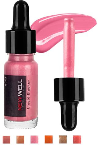 NEWWELL Liquid Blusher Make-Up Flüssiger Highlighter, Glanz für Ihre Wangen, Lippen und Augen, Natürliches Aussehen, 03