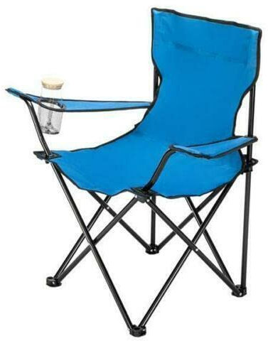 Top Home Solutions Blue Outdoor Camping Chair - Foldable & Lightweight with Cup Holder - Adult Size - Unisex - Ideal for Camping, Fishing, Picnics & More