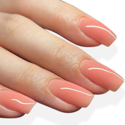 Vishine Sheer Peach Jelly Gel Nail Polish, 1Pcs 8ml Coral Peach Pink Jelly Nail Polish Translucent UV Light Cure Gel Polish for Nail Art DIY Manicure and Pedicure at Home Color E025