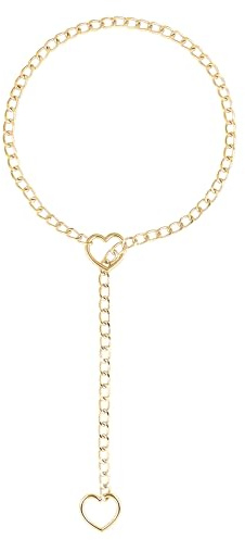 Manfnee Lariat Y-Halsketten Herz Ring Kette Halskette Slip Kette Halskette für Damen Punk Gothic Kette Choker Halskette