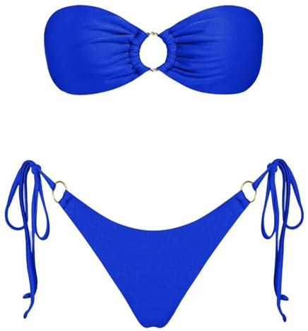 Bikini Fascia Bianca Trasparente Bikini Super Push Up Imbottito Costumi Bagno Bikini a Collo Alto Bikini con Fantasia Bikini con Reggiseno a Fascia Bikini Peloso Bikini a Strisce Bikini Crystal