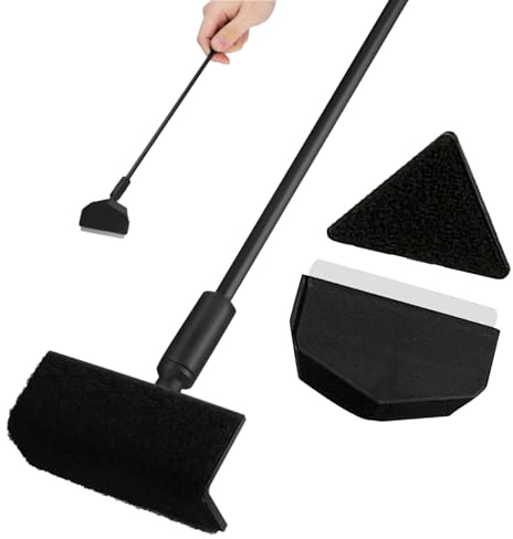 Fish Tank Cleaning Kit 3 in 1,Detachable Aquarium Glass Tank Cleaning Kit,Aquarium Cleaner,Aquarium Cleaning Tool Set Algae Scraper with Replacement Blade Triangle Flat Brush Right Angle Brush(Black)