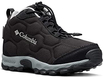 Columbia Firecamp Mid 2 WP wasserdichte Wanderstiefel für Kinder, Schwarz (Black x Monument C), 27 EU