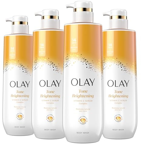 Olay Body Wash with Vitamin C and Vitamin B3, Cleansing & Revitalizing, 20 FL Oz (Pack of 4)