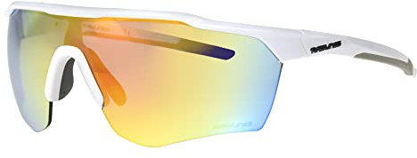 Rawlings Strike Ready Shield Sport Sunglasses for Men, Shiny White2/Orange Mirror, 68mm