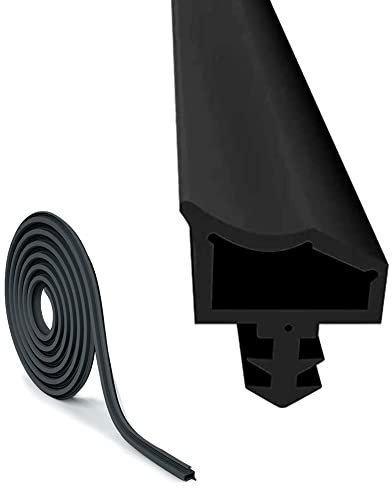 Joint de Porte Caoutchouc Contre 10M, EUBSWA Bruit et la Poussière Joint Porte, Largeur de Rainure 4mm Profondeur Rainure 7mm Pliage Rainure 12mm (Noir)
