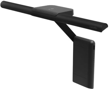 BenQ LaptopBar Laptop Monitor Light (Black), Auto-Dimming, Brightness and Hue Adjustment, Keyboard Light, USB Charged, Space-Saving, Eye-Caring Laptop Light for Travel, Work, Home, Entertainment