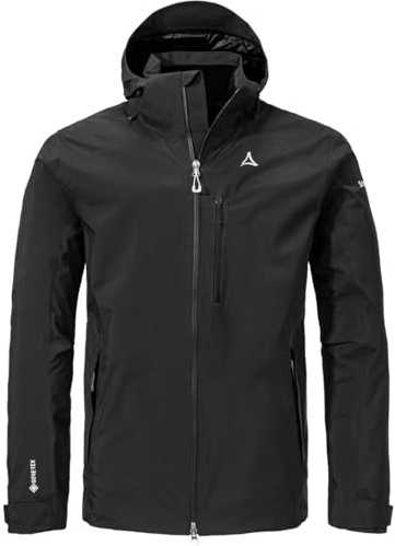 Schöffel Herren 2L Jacket Gaschurn M, Outdoorjacke mit wasserdichter, atmungsaktiver Membran, Winter Wanderjacke mit Unterarmbelüftung, Kapuze und Taschen, black, 50
