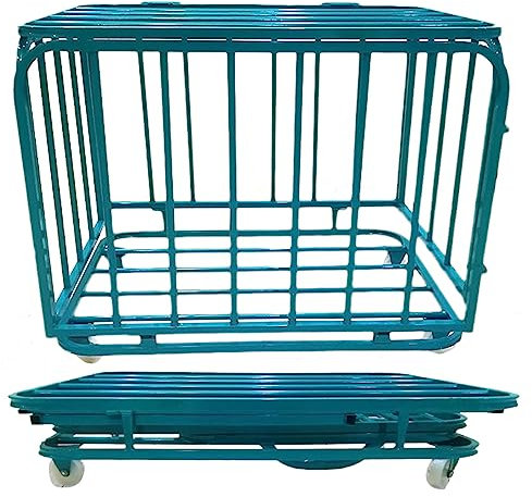 Ballregal Ballkorb Ballwagen Grüner Faltbarer Ballkäfig Lagerung, Großer Basketballkorb Bälle Rack Mit Rädern/ Außen Metall Ball-Schließfach-Gefäße Mit Deckeln Abschließbar, Schule Spielplatz Organize