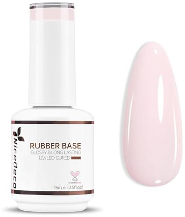 Nicedeco Base Rubber para Uñas Esmaltes Semipermanentes en Gel Base de Caucho UV/LED Soak-Off Colores Vibrantes y Duraderos 15ML 23