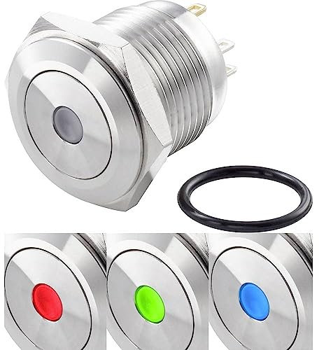TRU COMPONENTS TC-7494608 TC-GQ16F-10D/42RGB/ vandalensicher Schalter 48 V/DC 2 A 1x Off / (On) Momentan Rot, Grün